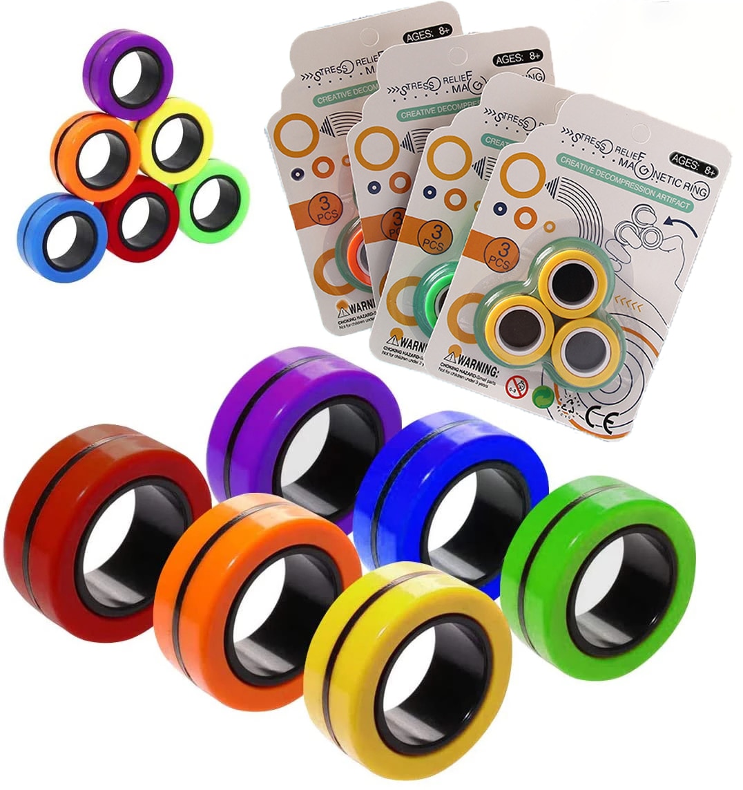 Lustige Zappeln Finger Spinner Entpacken Spielzeug Magnetische Ringe Anti-Stress Magnetische Magie Ring Werkzeuge Ring Kinder Erwachsene Dekompression Spielzeug