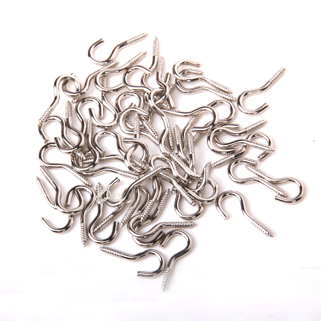 Lots 50 Screw Eye Hooks Eyelets DIY Craft Hanging Screws 0.3'' Eye 8mm Eye