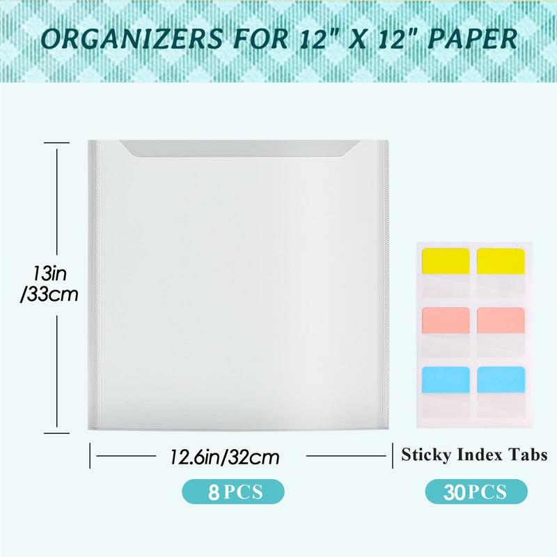 Plakboekpapierorganizer 12X12 Plakboekhouder Opbergen Met Plakkerige Indextabbladen Voor Het Bewaren Van Plakboeken