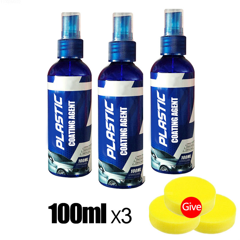 Restaurador de plástico para automóvil, productos de limpieza de automóviles con brillo negro, renovador de revestimiento de pulido y reparación de automóviles para detalles de automóviles: Blanco