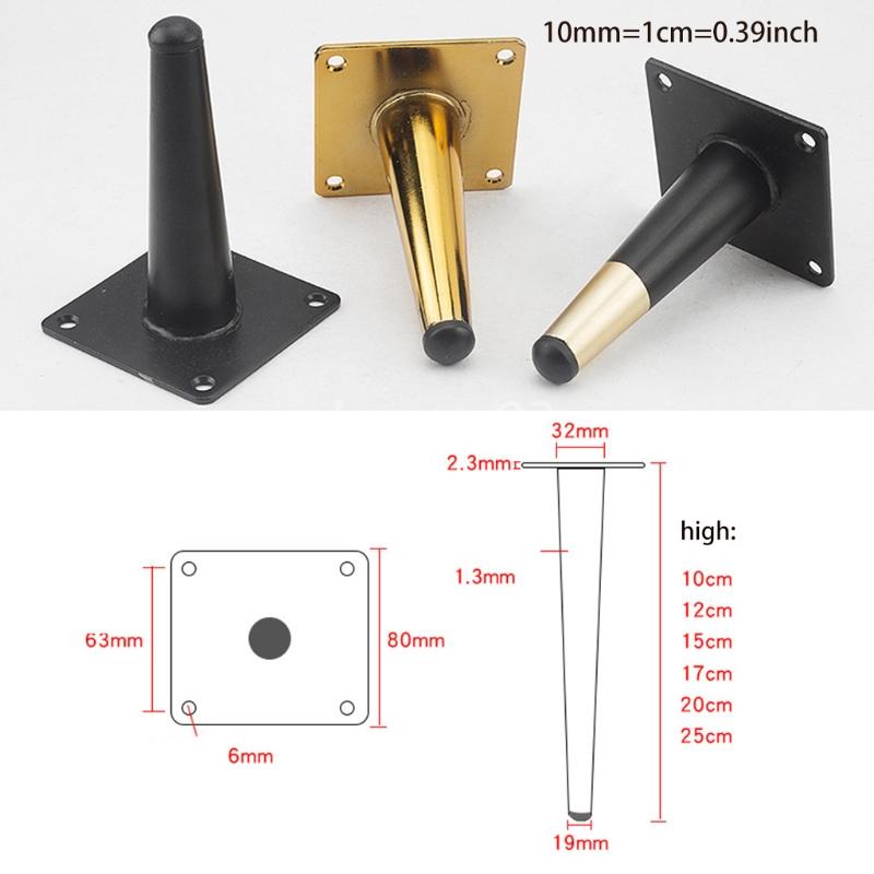 Right Angle Support Sofa Legs Metal Cabinet Feet Smooth and Easy to Clean 4Pcs