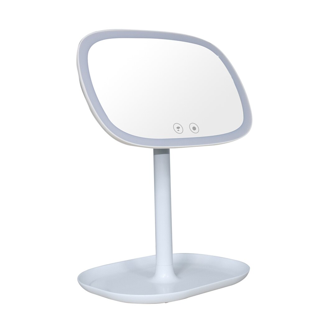37 LED Lighted Desktop Makeup Mirror Touch Screen Vanity Mirror Rotatable at 360 Degree and Attached with Magnification Mirror(W