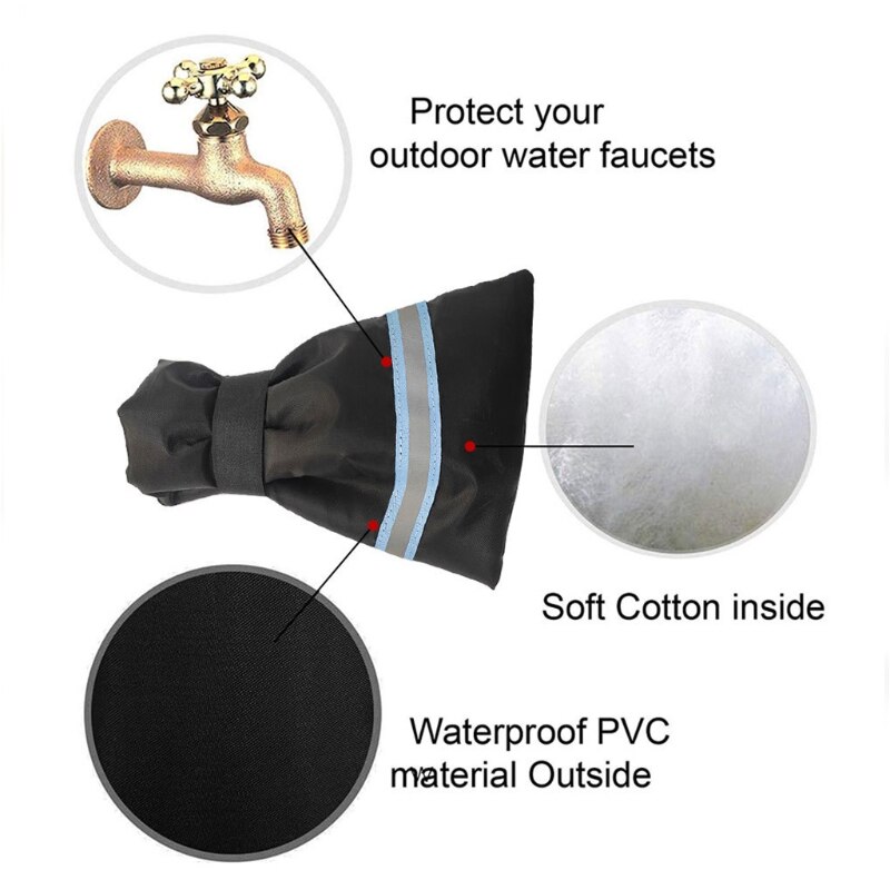 2 pièces bouchon de robinet d'économie d'hiver Protection antigel couvre couverture imperméable réutilisable Protection contre le gel pour robinet extérieur