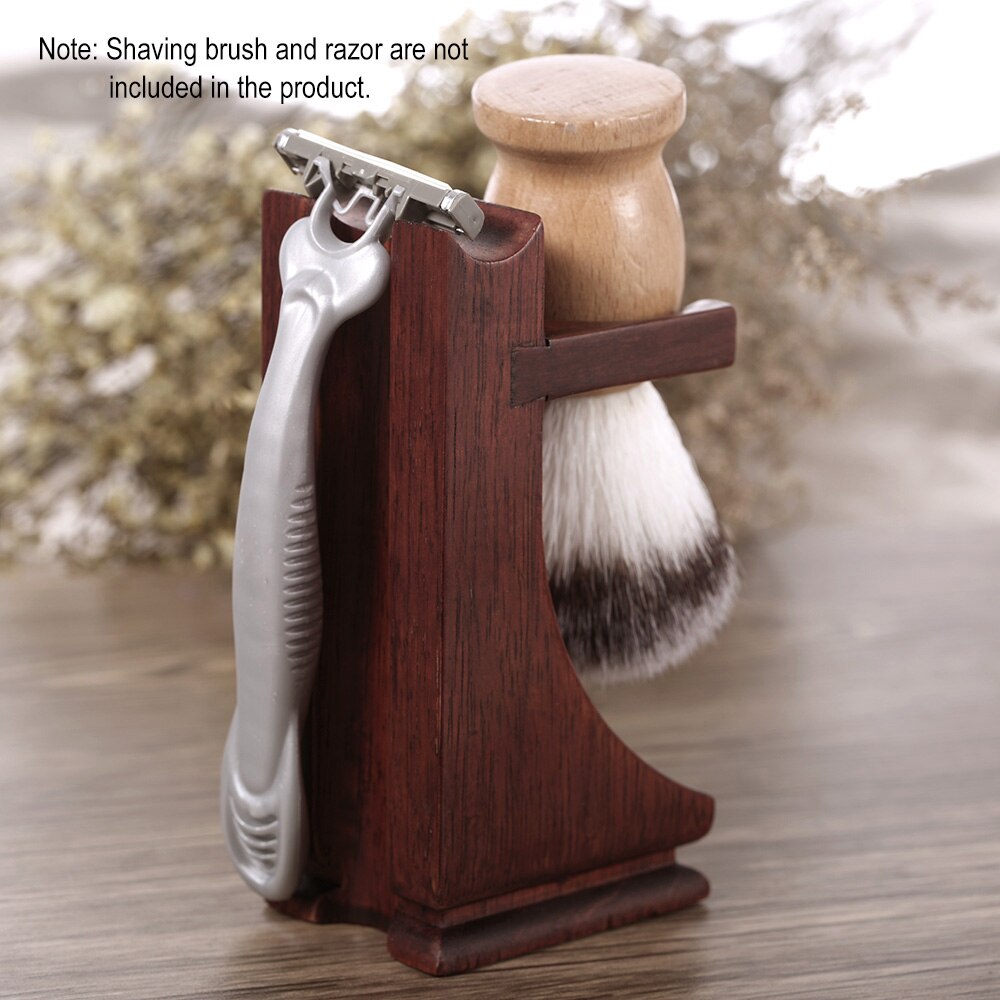 Shaving Holder Stand for Shaving Razor Brush Solid Wood Shaving Tool Organizer for Beard Hair Removal