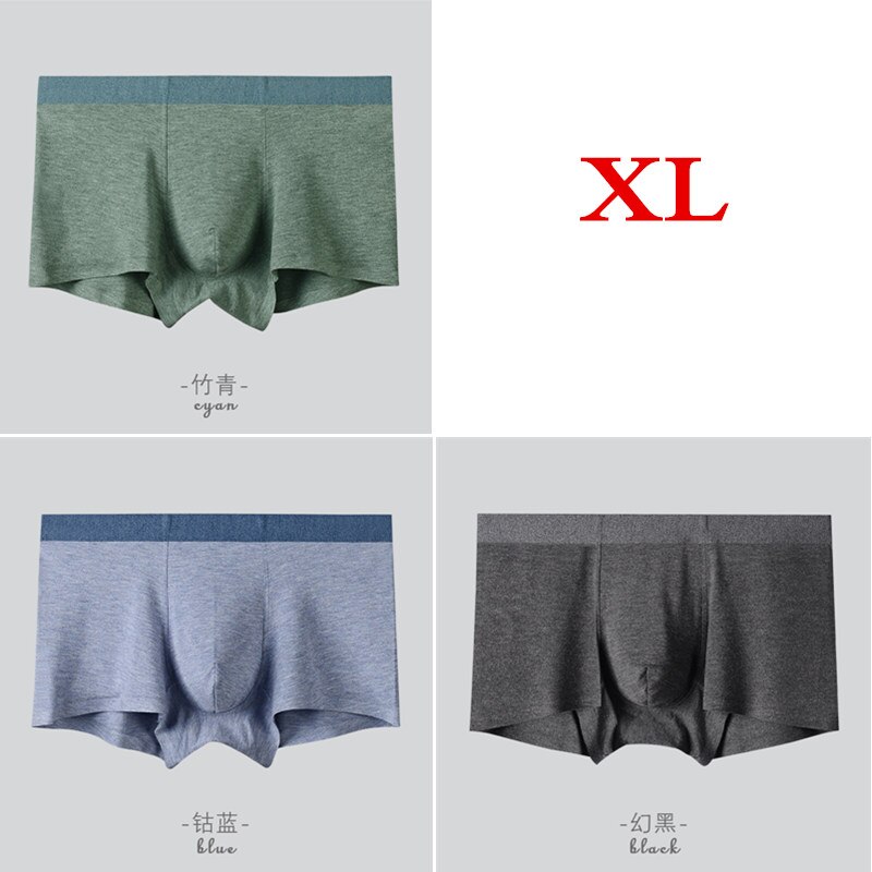 3 st/lot xiaomi herr underkläder fiber färg garn sömlösa herr underkläder lyxiga herr trosor boxer kalsonger som andas: Blå grön svart xl