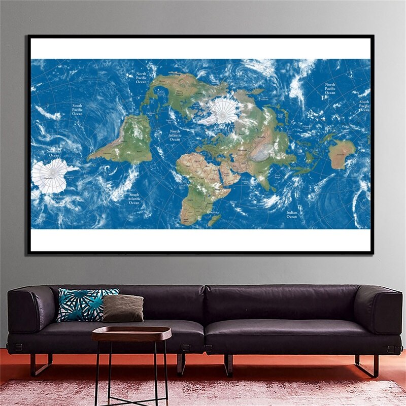 120*60cm The World Map Non-woven Canvas Painting Wall Art Poster and Prints School Supplies Living Room Home Decoration
