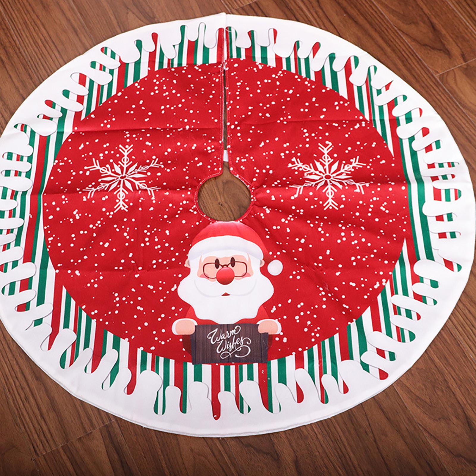 80Cm Slijtvaste Kerstboom Rok Ronde Elanden/Kerstman/Sneeuwman Print Xmas Boom Rok Cover Floor tapijt Kerst Decoratie