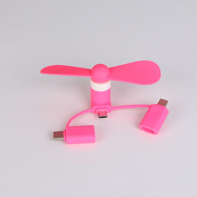 3 in 1 bærbar rejse mobiltelefon mini ventilator køler til android type-c micro usb c til ipad iphone 16 5 6s 7 plus 8 x xs: Grøn