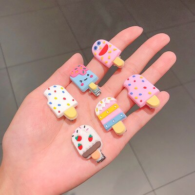 10 pçs/set novas meninas bonito dos desenhos animados sorvete frutas grampos de cabelo crianças doce barrettes grampos de cabelo bandana moda acessórios para o cabelo