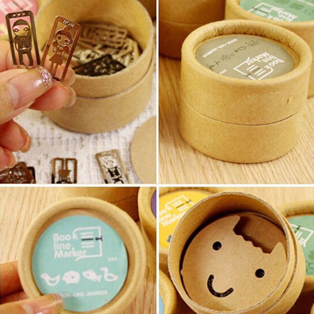 20 stks/partij Mini Metalen Bladwijzer Clips Leuke Cartoon Animal Plated Sliver Bladwijzers Briefpapier boek lijn marker Willekeurige Stijl