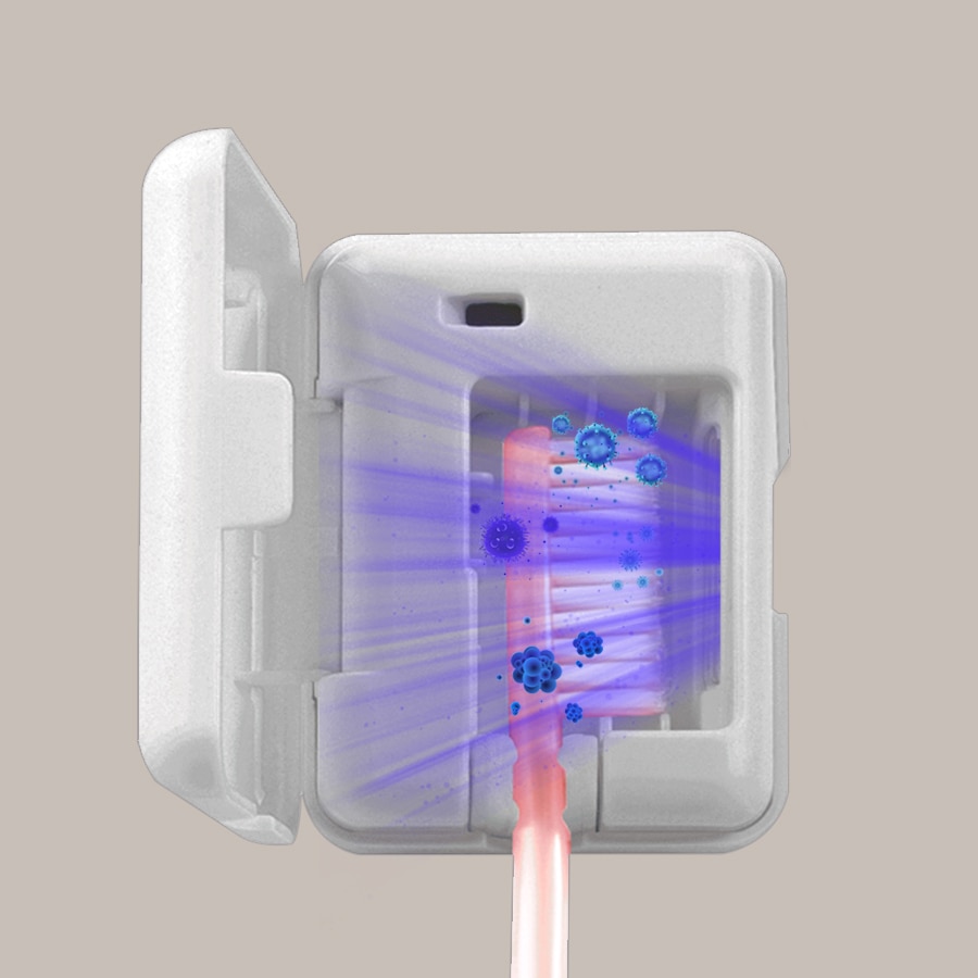 Smart PIR Motion Sensor Toothbrush Holder With UV light Ultraviolet Disfinfection Cleaning Drying Sterilizer Toothpaste Squeezer