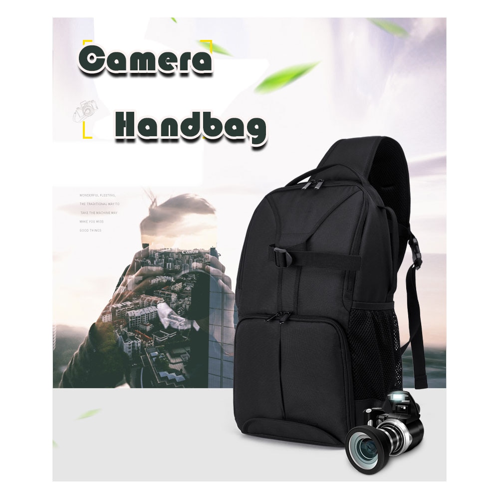 Mochila acolchada multifunción para cámara Digital de vídeo y fotos bolsa impermeable bolsa tipo bandolera para cámara pequeña a prueba de golpes