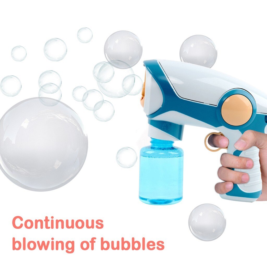 Bubble Machine Cartoon Electric Fan Automatic Smoke Bubble Toys For Children Home &outdoor Swimming Toys: Blue