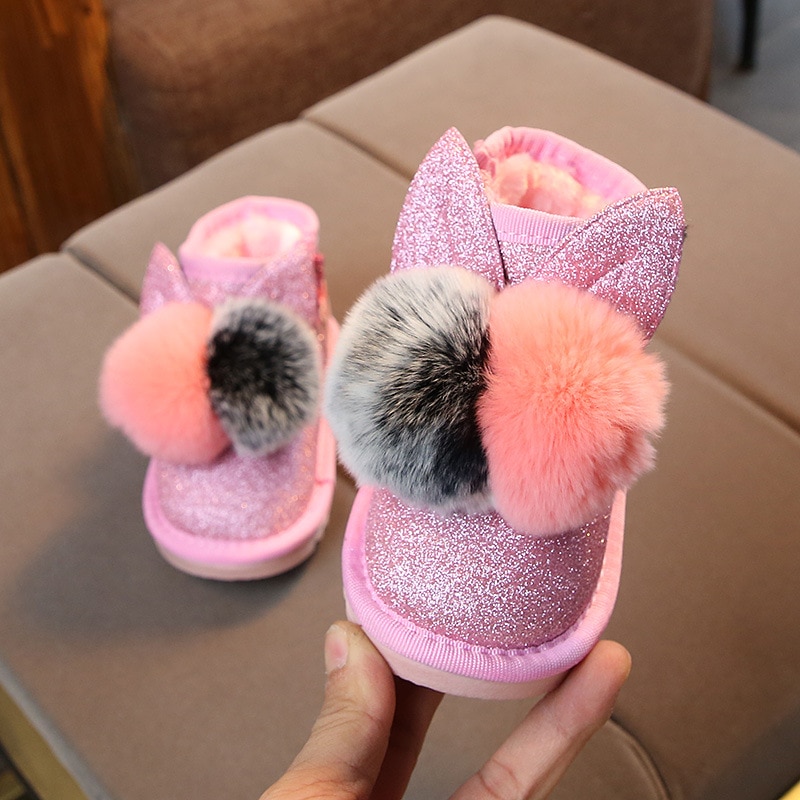 Kindersneeuwlaarzen winter katoenen schoenen voor kinderen meisjes zachte zool pluche warme casual schoenen jongens platte winterlaarzen 1 2 3 jaar oud