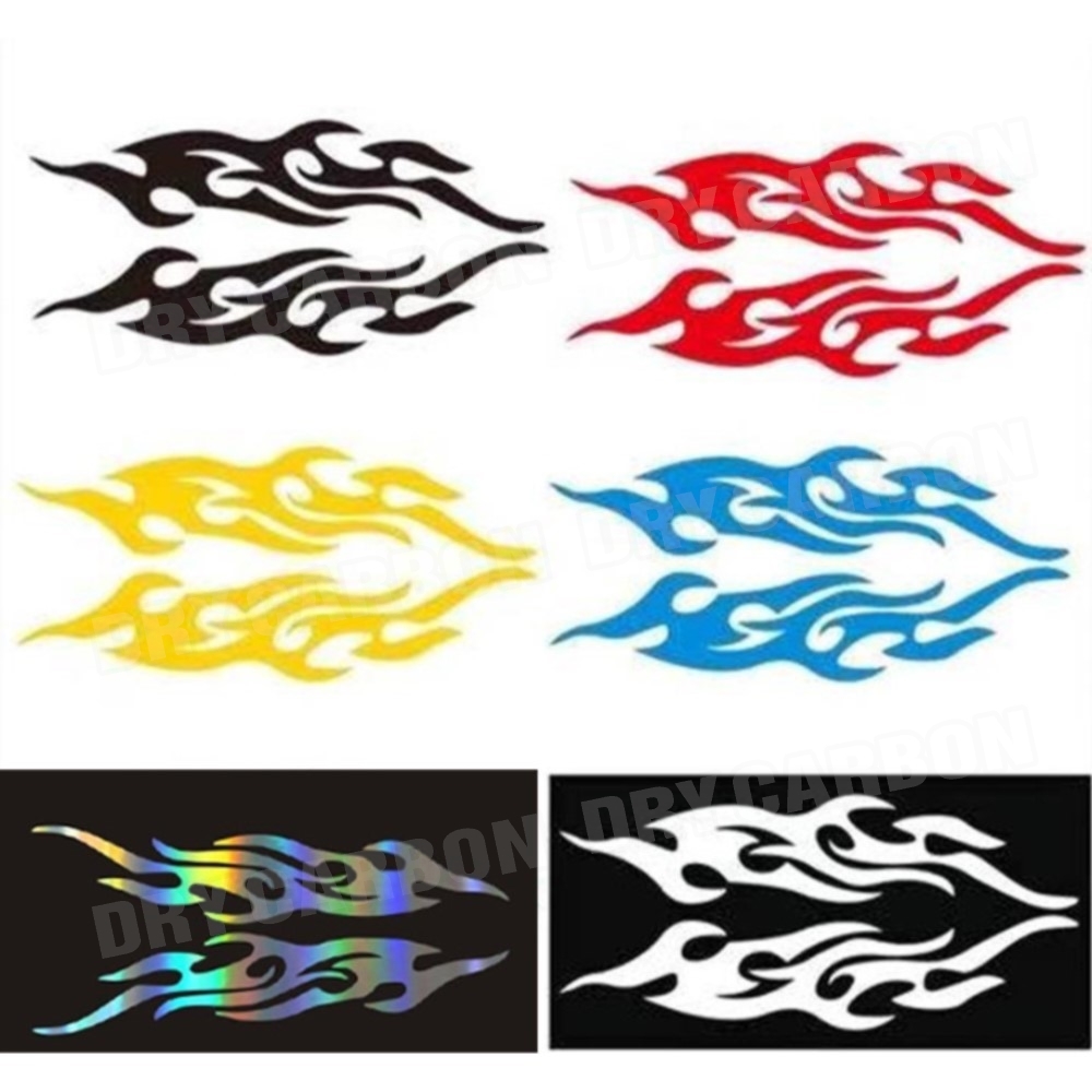 DIY Flame Vinyl Decal Sticker Waterproof For Car Motorcycle Gas Tank Waterproof Motorcycle Flame Sticker Kit Decals Universal