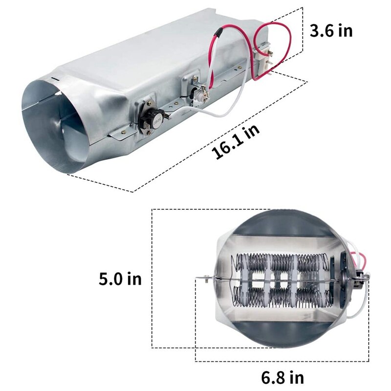 5301EL1001A Dryer Heater Assembly for LG Clothes Dryers - Replaces 5301EL1001J, AP4439759, 5301EL1001H, 5301EL1001E
