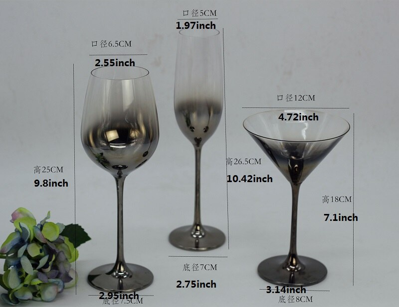 The sense of silver plated metal lead-free crystal wine showroom decoration Home Furnishing wine goblet