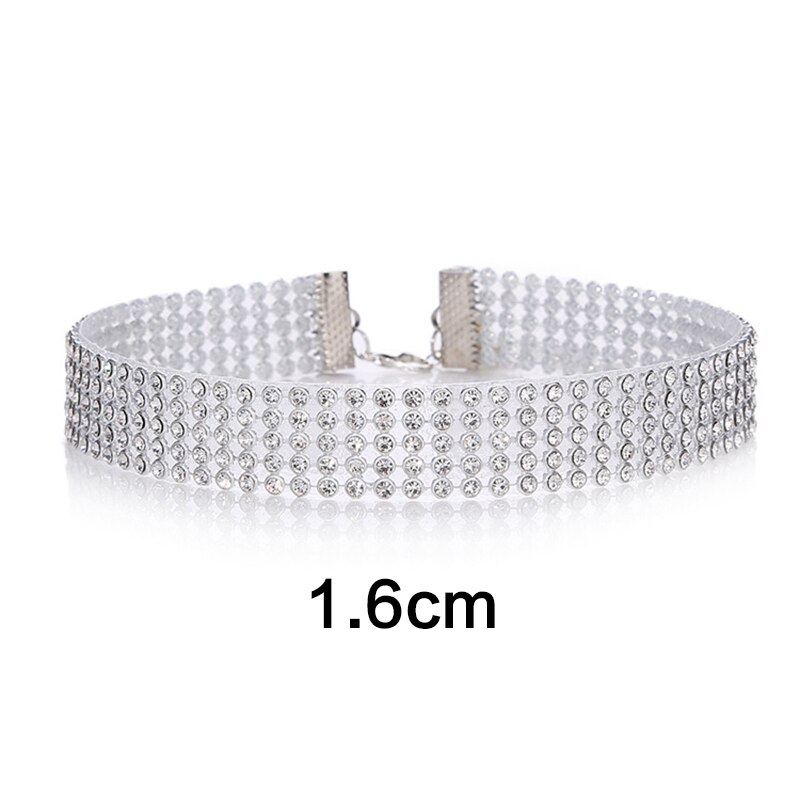 Europäischen Stil Frauen Bündeln Nacken Element Halskette Schmuck Punk Hüfte hüpfen Halsband Halskette Inlay Strass Kragen: A2-1.6cm Breite