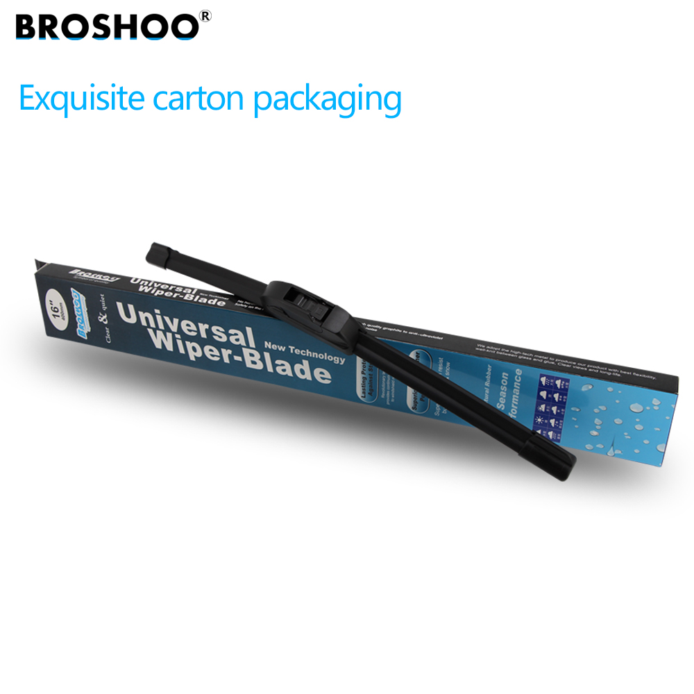Broshoo Universele U Haak Auto Wisserbladen 14 "16" 17 "18" 19 "20" 21 "22" 24 "26" Natural Rubber Strip Voorruit Voorruit