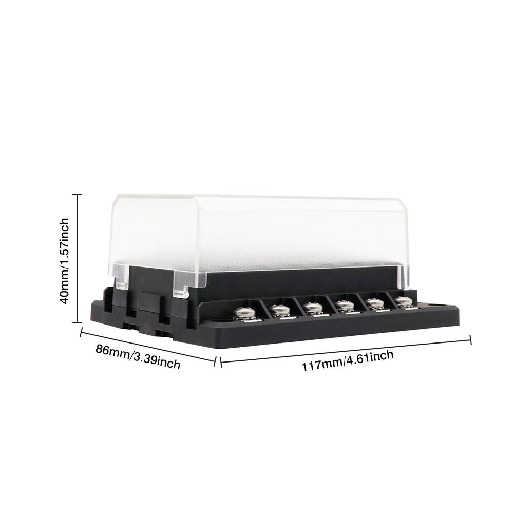 One In 12 Out 12 Way Fuse Box With LED Short Circuit Indicator Light Fuse Holder For Medium-sized Manual Reset Fuses