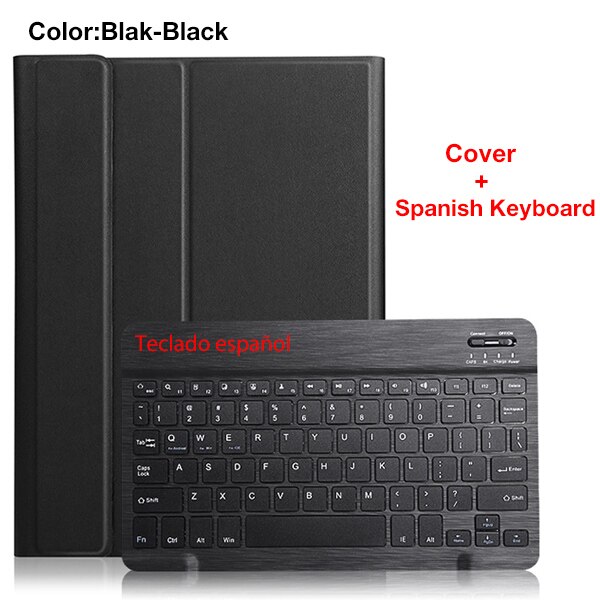 Keyboard Case for Lenovo Tab M10 TB-X605F TB-X605L Removable Detachable PU Leather Bluetooth Keyboard Cover: LVM10 BTSP BK