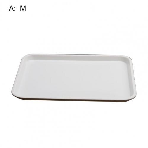 Bandeja de plástico blanca para servir, bandejas decorativas apilables fáciles de usar, creativas, delicadas, para el hogar, para almacenamiento de ensaladas: A M