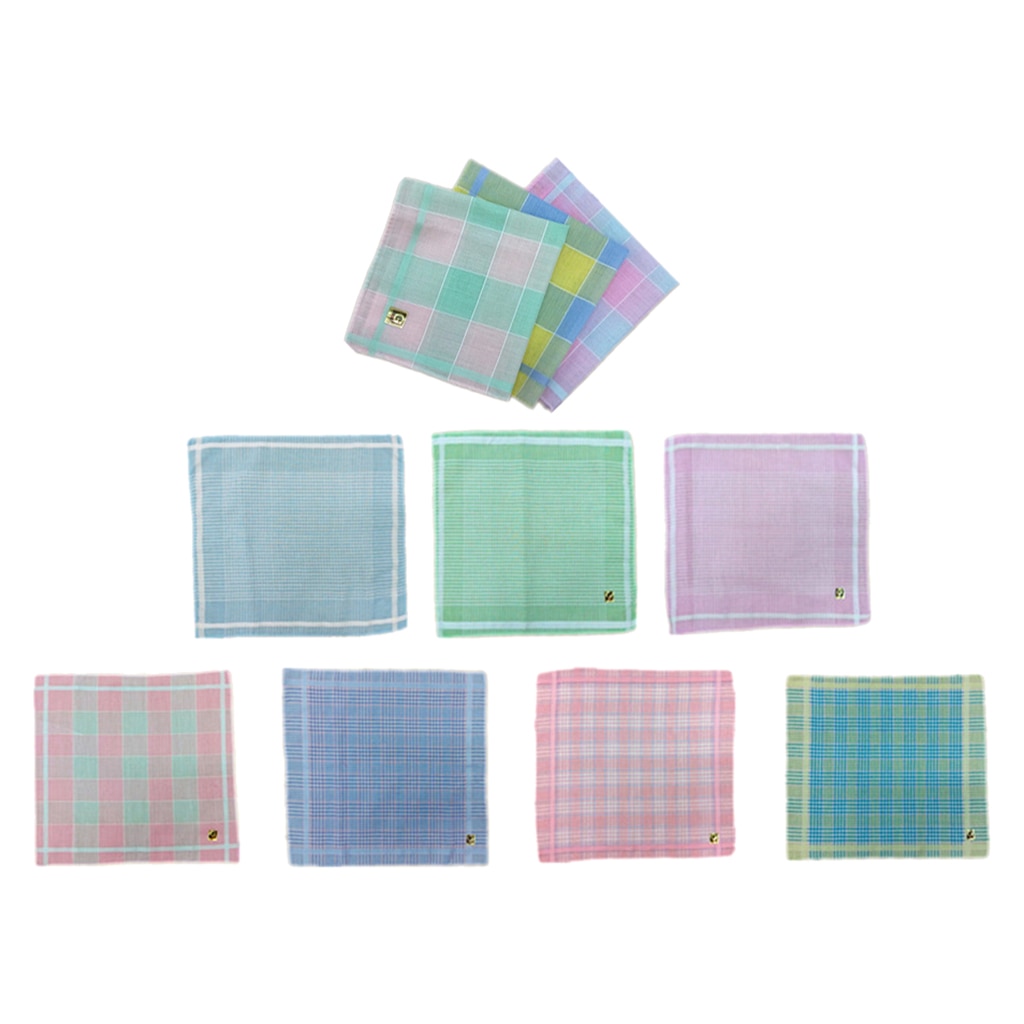10 Stuks Klassieke Zakdoeken Plaid Pocket Plein Zakdoeken Set 28x29cm