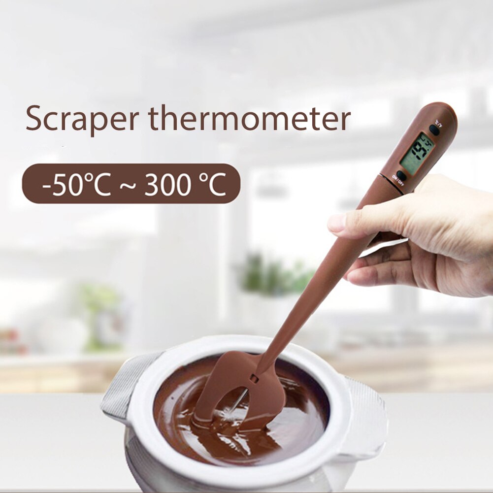 Siliconen Digitale Spatel Koken Thermometer Snoep Chocolade Eten Temperatuursensor Meter Gebak Cake Bakken Roeren Schraper