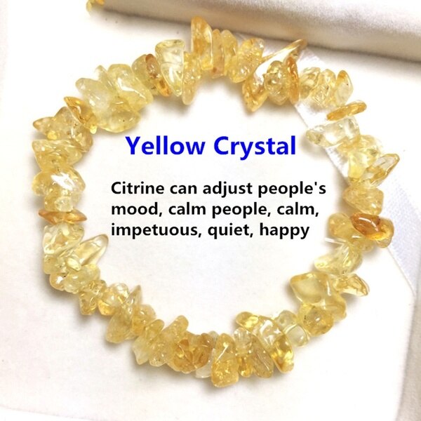 Pulseras de piedra Natural hechas a mano para mujer y niña, joyería de , abalorio de piedra lunar de ojo de Tigre,: 16 Yellow Crystal