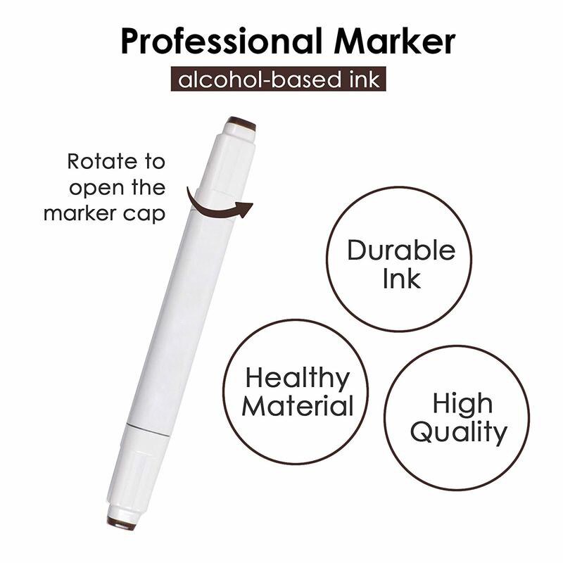 TOUCHFIVE 24 Colors Skin Tones Set Art Markers Pen Artist Dual Headed Alcohol Based Manga Brush Pen for Coloring