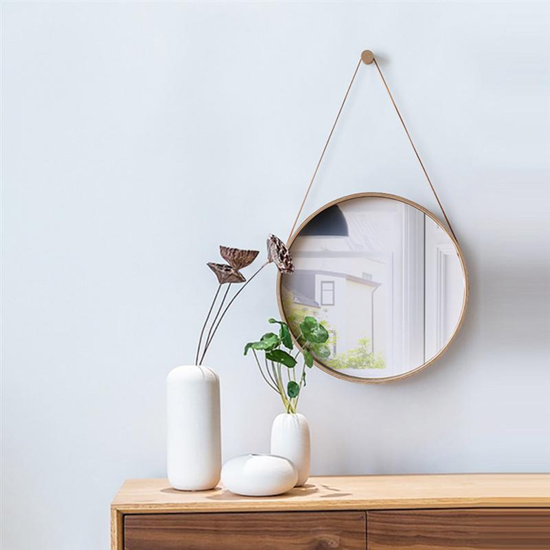 Round Hanging Mirror Round Make Up Mirror Bathroom Wall Hangings With Hanging Strap Girl Mirror Bathroom Bedroom Cruise