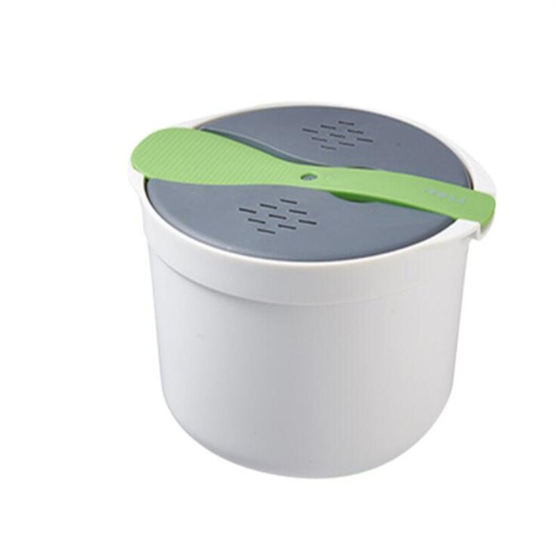 Microwave Oven Rice Cooker Portable Food Container Multifunction Steamer Rice Cooker Bento Lunch Box Kitchen Tool: Green