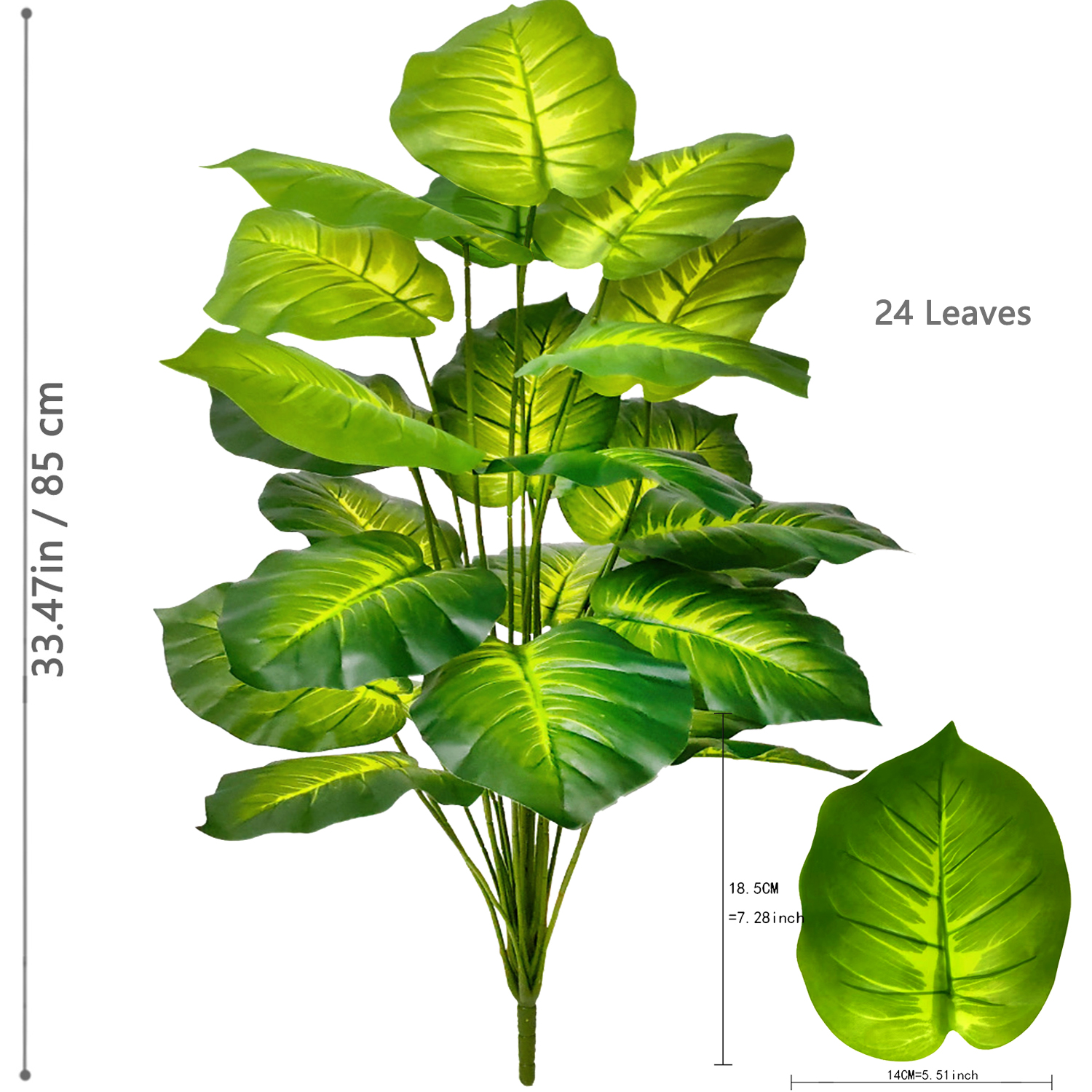 56-85cm kunstige lilla friske taro-akasie gule hjertegrønne eføy-skilpaddeblader til dekorasjon av hjem, hage, kontor: Lyserosa