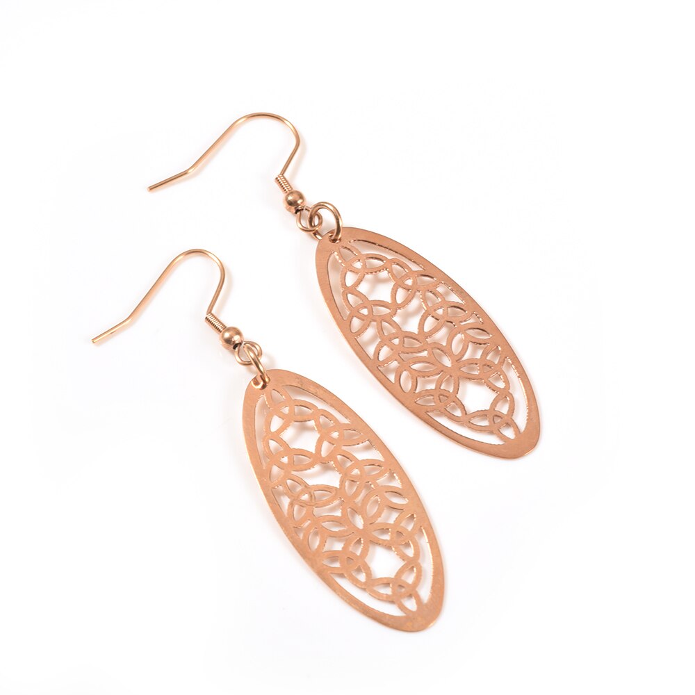Wollet Schmuck Titan Ohrring Jacken Für Frauen Rose Gold Farbe Klassische Vintage Ethnische