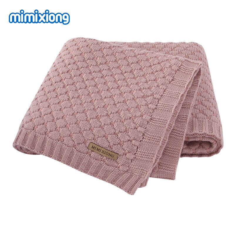 Ins pure color knitting blanket for boys and girls