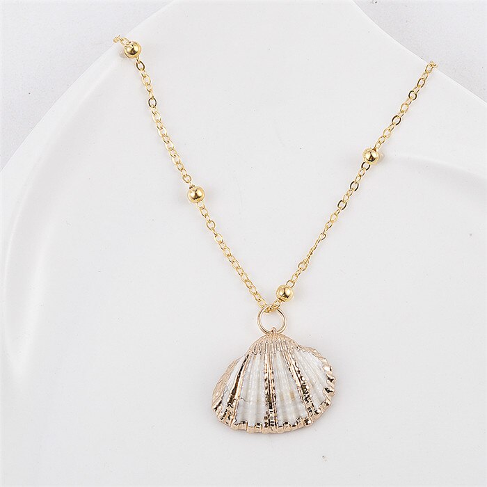 Mode Vrouwen Shell Strand Zee Hanger Choker Gouden Ketting Lange Ketting Sieraden Kerstcadeau Gouden Ketting