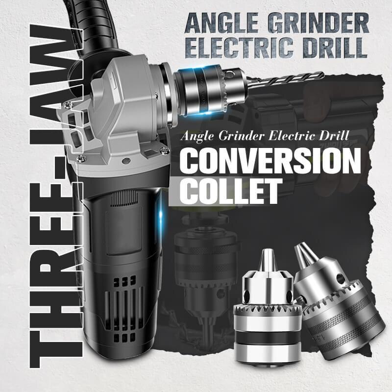 Angle Grinder Electric Drill Conversion Collet 3 Jaw Chuck Conversion Head Holder Power Drill Convert Impact M10 Thread Adapter