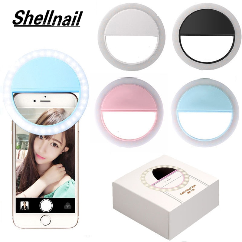 Shellnail Selfie portatile LED anello per fotocamera Flash Flash per telefono cellulare luce di riempimento Flash Clip USB per telefono luce di riempimento per fotografia notturna