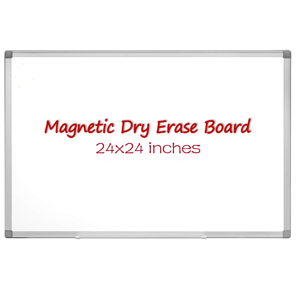 Magnetic Dry Erase Board, 60x60cm(24 X 24 Inches) Magnetic Whiteboard, Silver Aluminum Frame with Detachable Marker Tray