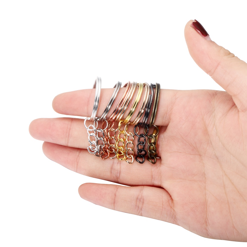 Kits de fabricación de joyas, llavero con borlas coloridas, anillo de salto abierto, juego de alfileres para manualidades, llaveros colgantes de resina, suministros de joyería, 110 Uds.