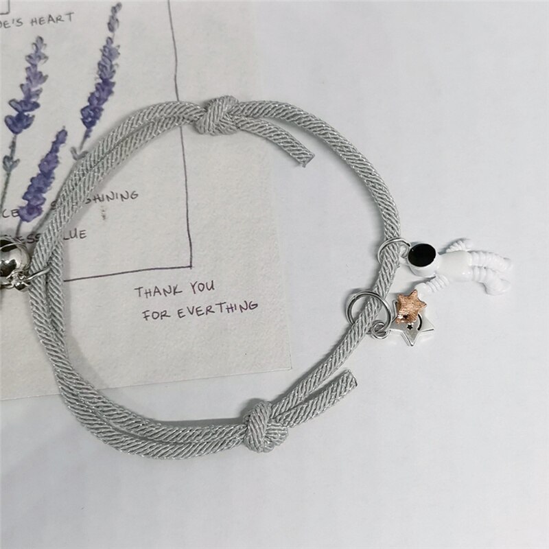 Magnet Attracts Couple Bracelets Dream Star Astronaut Lover Friendship Bracelet For Women Men Rope Chain Jewelry Pulseras