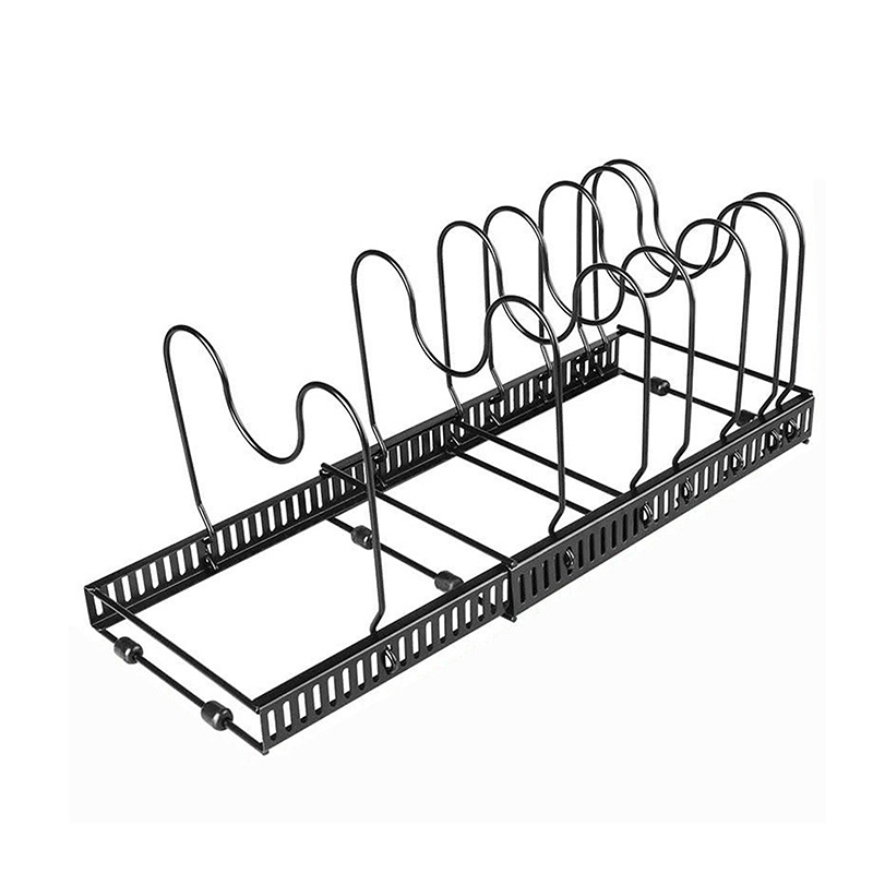 Uitbreidbaar Pannen Organizer Rack 7/10/12 Compartimenten Schotel Opbergrek Pot Deksel Organizer Potten Houder Keukengerei Rack: Light Grey