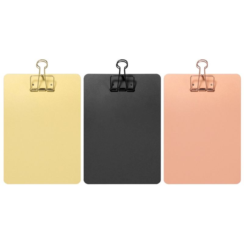 1pc Metal Clipboard Writing Pad File Folders Document Holder School Stationery