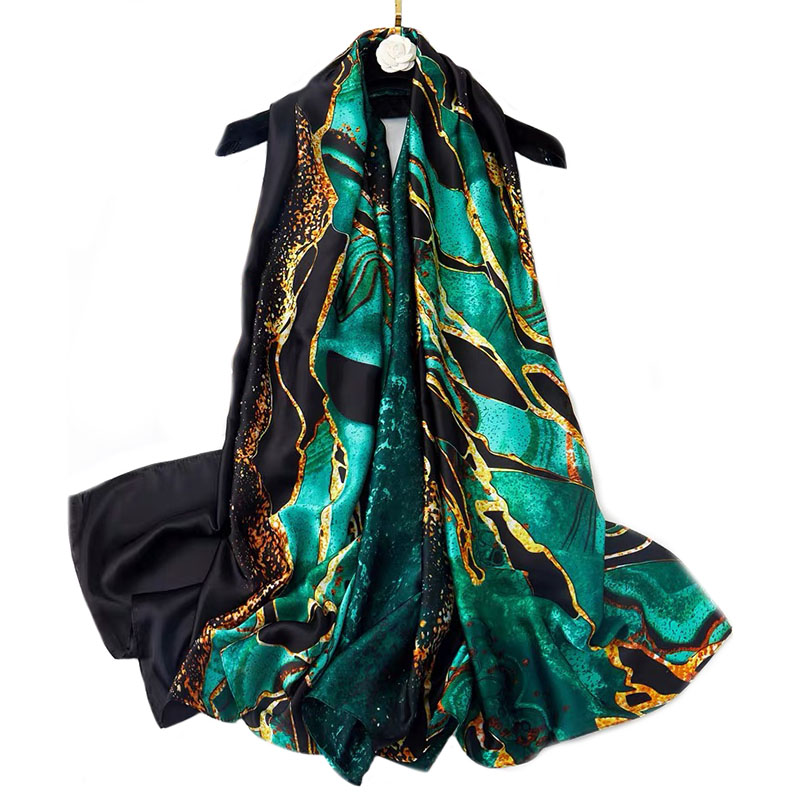 Sciarpa primaverile da donna, design di lusso, materiale in poliestere, sciarpa liscia, morbido scialle da spiaggia
