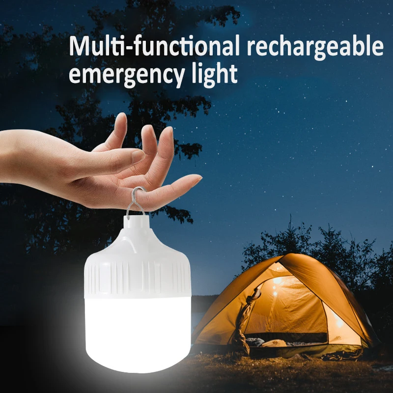 Draagbare LED-lampen USB oplaadbare campinglantaarn Outdoor hanglampen Noodverlichting Nachtmarktkraamlamp
