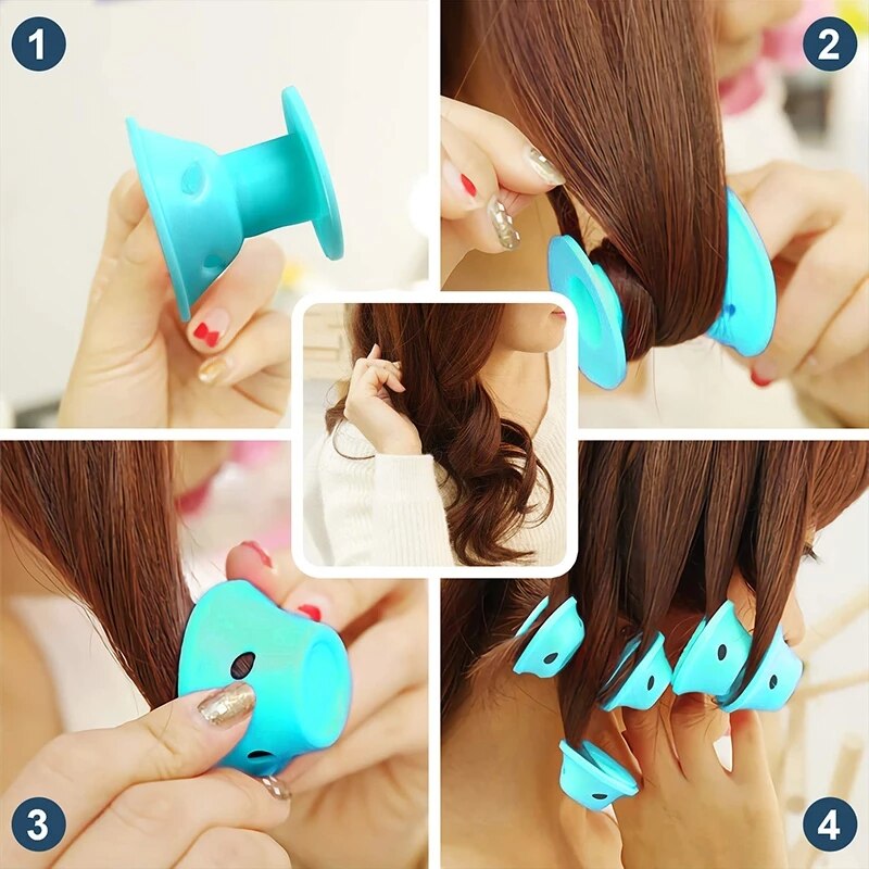 Silicone Magic Hair Curlers Hair Care Rollers Soft Rubber Twist Hair No Heat Clip Sleeping Curling Styling Natural Curls DIY