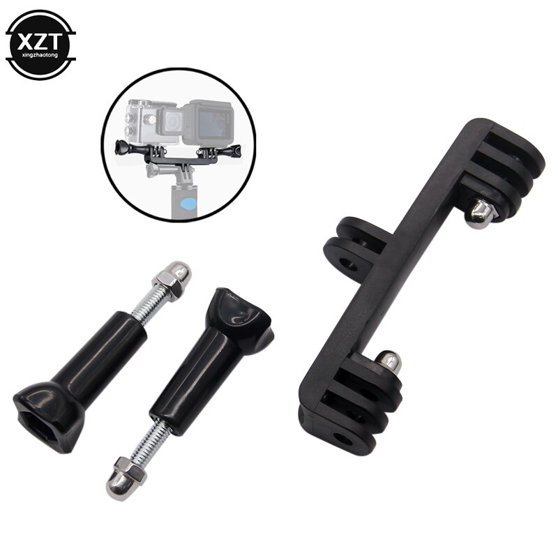 Dubbele Dual Houder Beugel Statief Voor 2 Sport Camera Stand Met Schroef Mount Adapter Voor Gopro Hero 8 7 6 5 4 3 + 3 Vullen In Licht