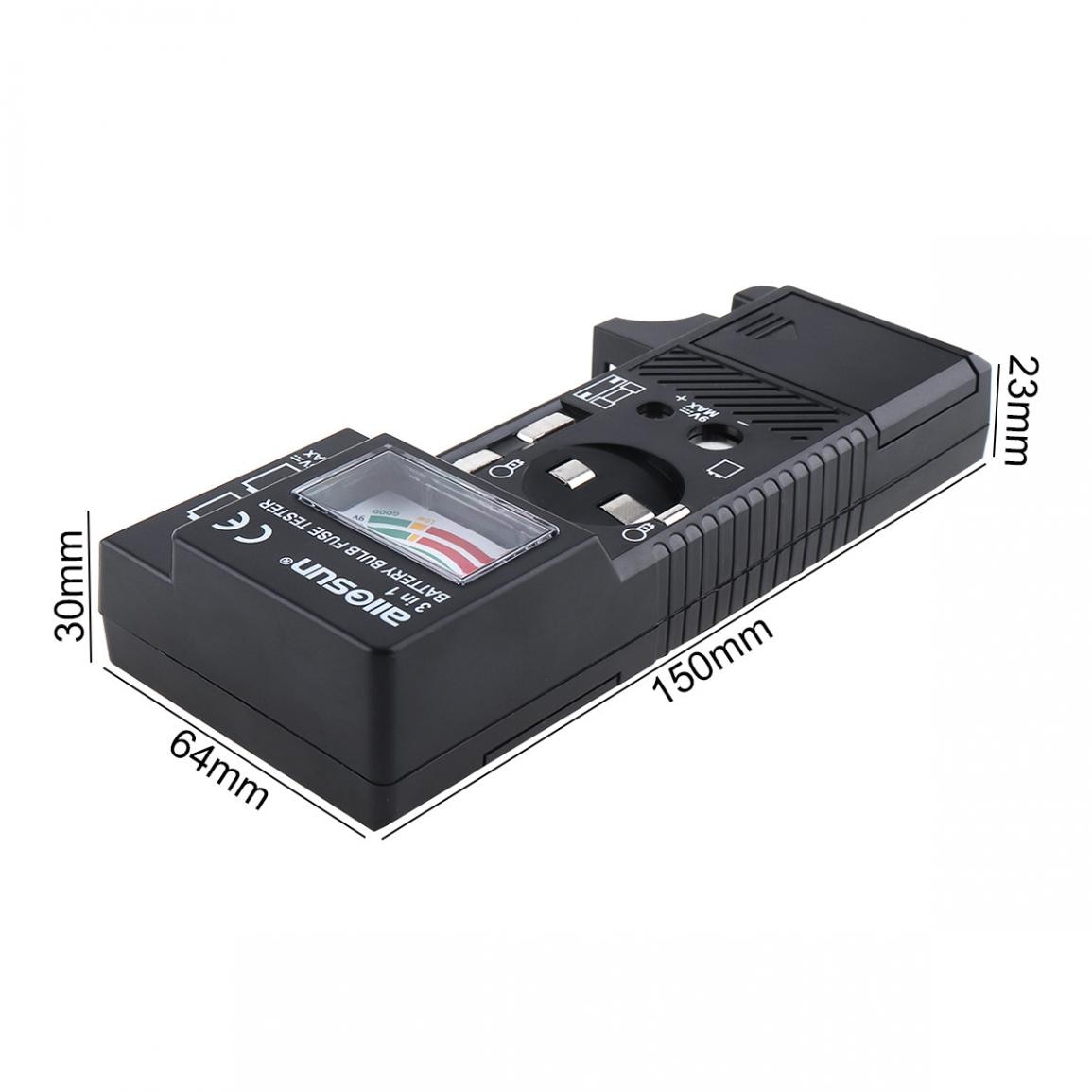 BT6 3 IN 1 Mini Portable Digital Multifunction Battery Charge Tester for Battery /Light Bulb / Fuse