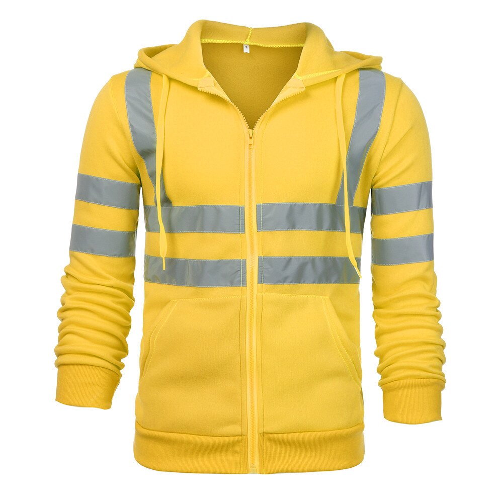 Reflecterende Hoodie Mannen, Werkkleding Reflectie Sweatshirt, Fietsen Veiligheid Jas, Hoge Zichtbaarheid Doek, Veilig Running
