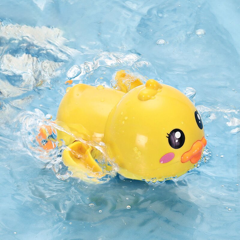 Summer Bathroom Bath Shower Baby Clockwork Swimming Children Play Water Cute Little Duck Bathing Bathtub Toys For Kid: Big eyes